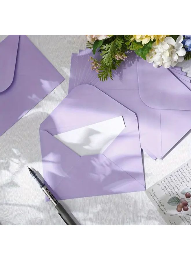 50pcs Lavender Envelopes Self Sealing Closure For Wedding Invitations DIY Crafts Gifts - Image 1